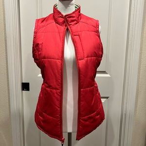 Vineyard Vines Fleece Lined Watermelon Red Puffer Vest Size S